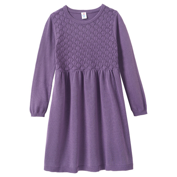 Mädchen Strickkleid mit Wabenstruktur