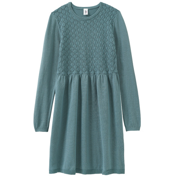 Mädchen Strickkleid mit Wabenstruktur