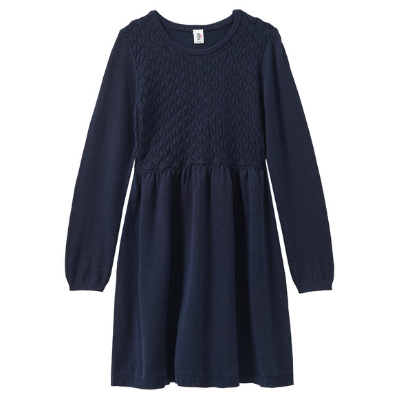 Mädchen Strickkleid mit Wabenstruktur