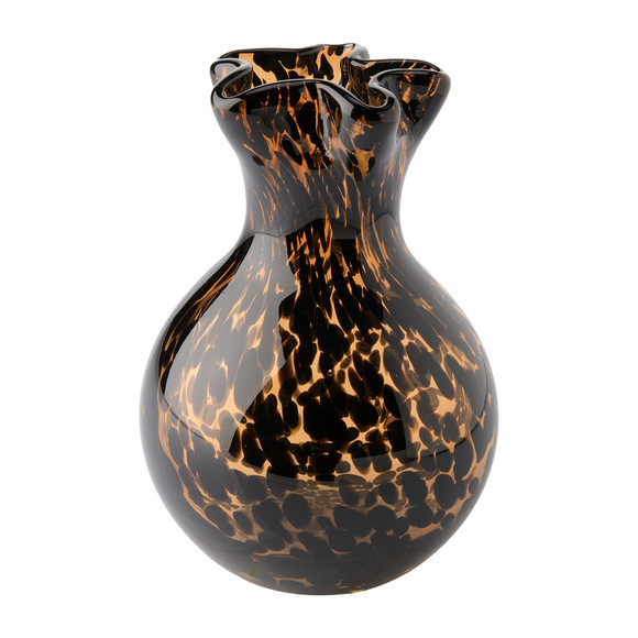 Glasvase mit Leo-Print