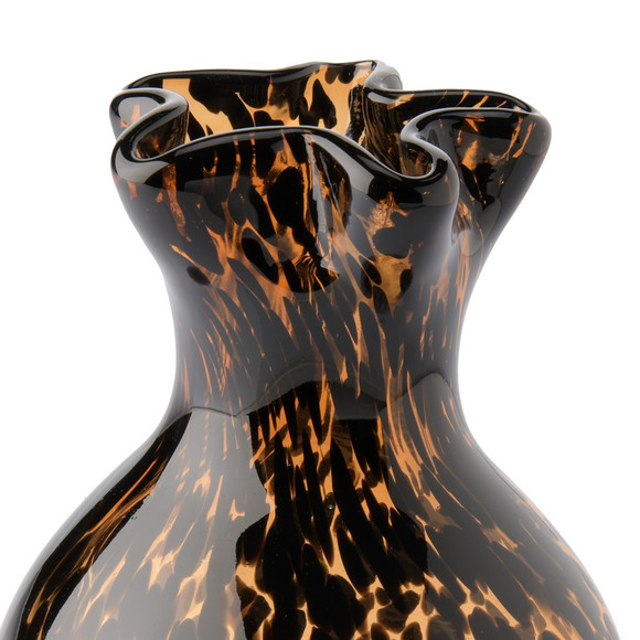 Glasvase mit Leo-Print