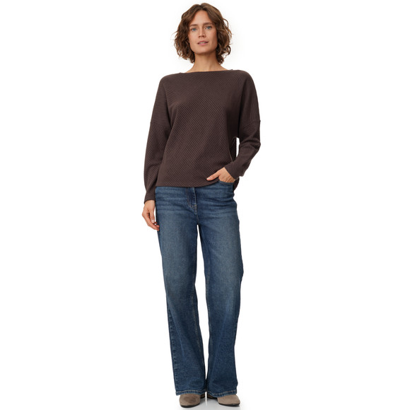 Damen Sweatshirt mit Rippstruktur