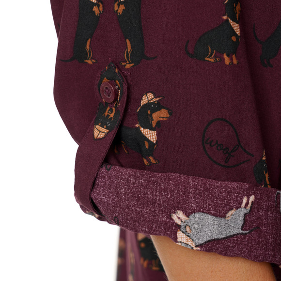 Damesblouse met all-overprint van teckels