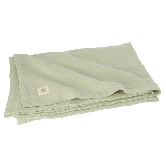 Mousseline-deken in effen kleuren salie