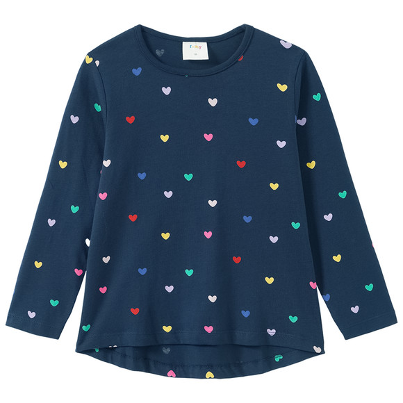 Mädchen Langarmshirt mit Herz-Prints