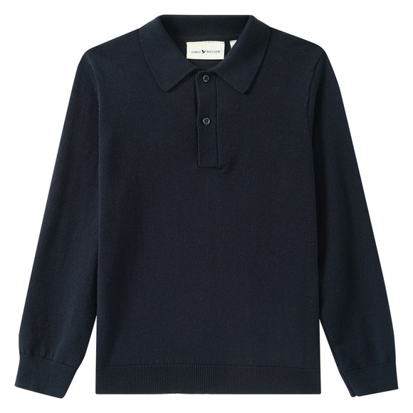 Jungen Strickpoloshirt mit kleiner Stickerei