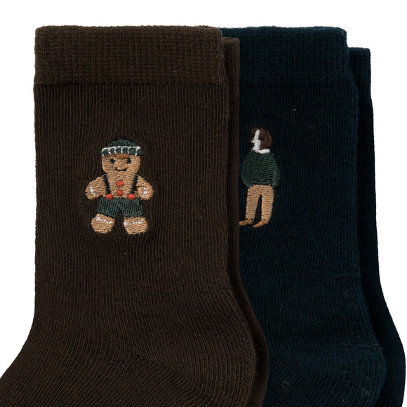 2 Paar Jungen Socken mit Stickerei