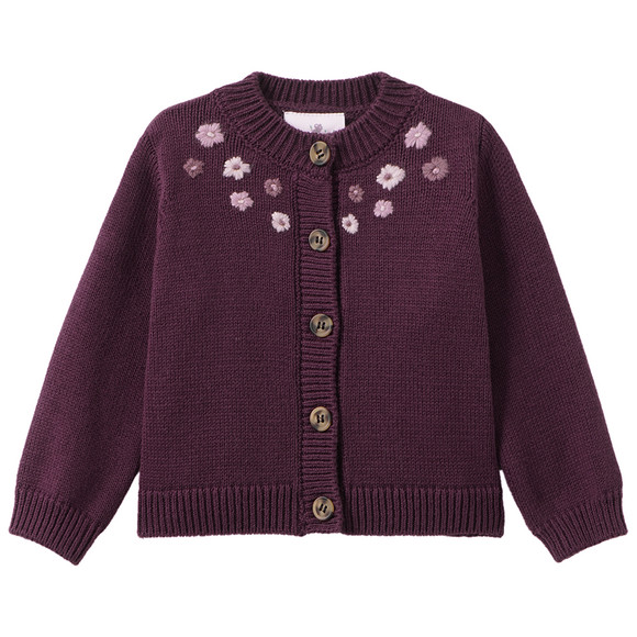 Baby Strickjacke mit Blumen-Stickerei
