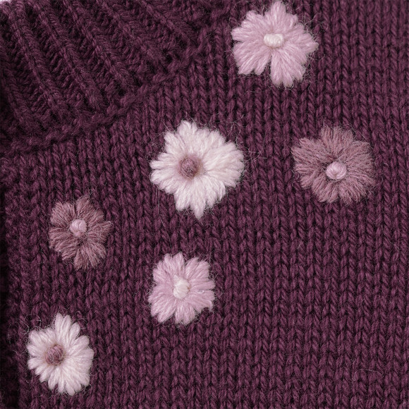Baby Strickjacke mit Blumen-Stickerei