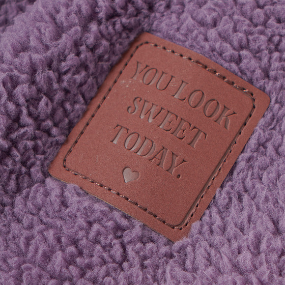 Mädchen Teddy-Pullover mit Schalkragen