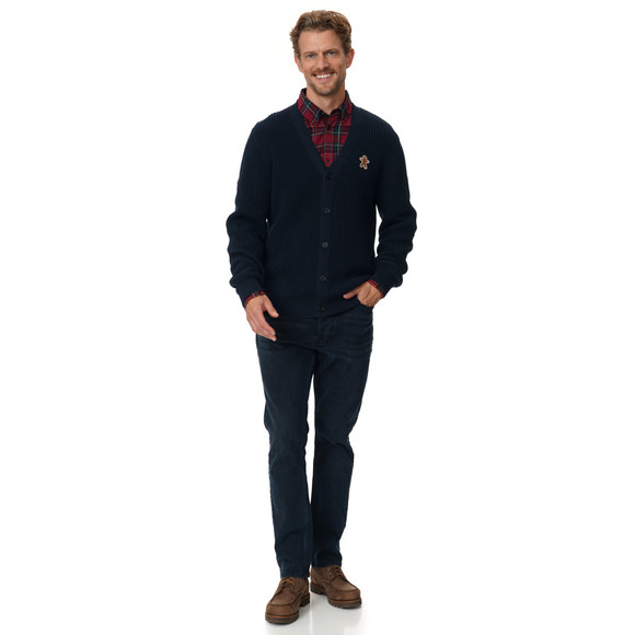 Herren Weihnachtsstrickjacke mit Stickerei