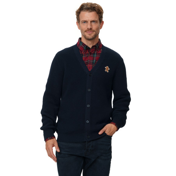 Herren Weihnachtsstrickjacke mit Stickerei