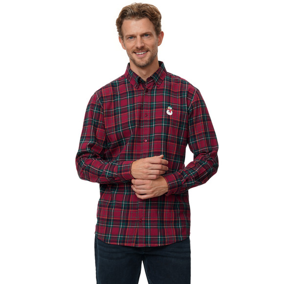Herren Weihnachtshemd mit Stickerei
