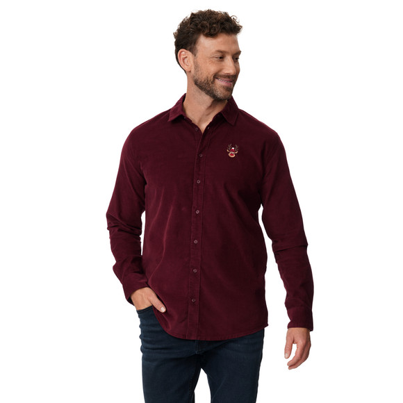 Herren Weihnachtshemd mit Stickerei