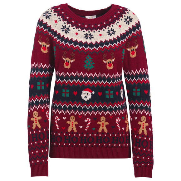 Damen Weihnachtspullover mit Allover-Muster