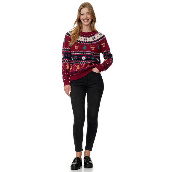 Damen Weihnachtspullover mit Allover-Muster