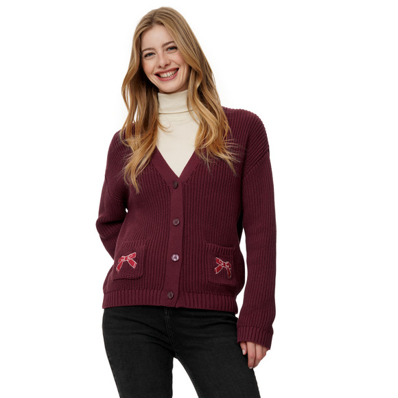 Damen Weihnachtsstrickjacke mit Stickerei