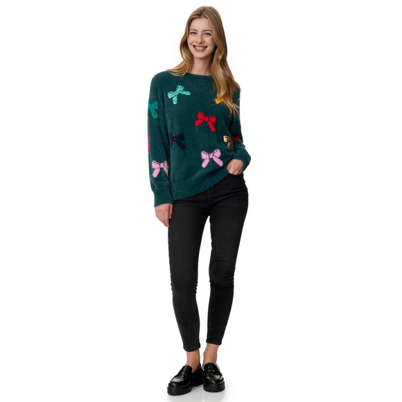 Damen Weihnachtspullover aus Federgarn