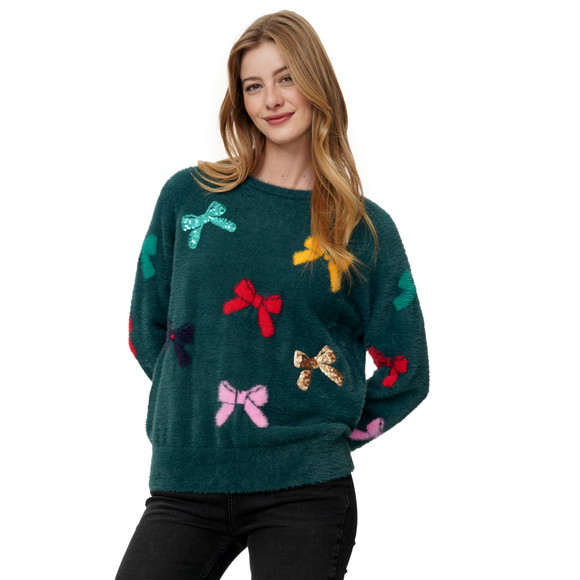 Damen Weihnachtspullover aus Federgarn