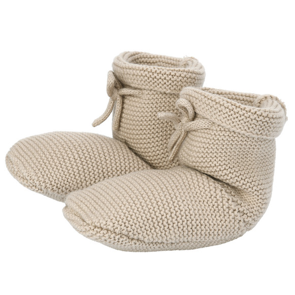 1 Paar Baby Strickschühchen mit Schnürung