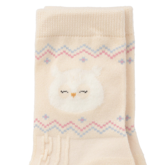 1 Paar Mädchen Socken mit Eulen-Motiv
