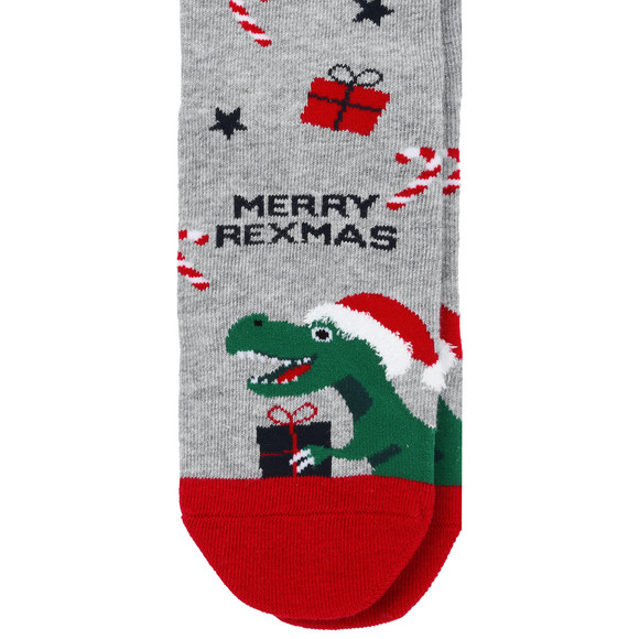 1 Paar Kinder Weihnachtssocken mit Dino