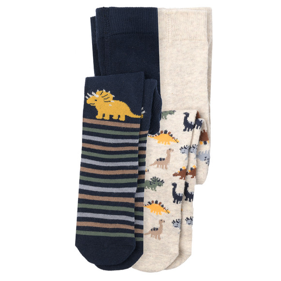 2 Baby Strumpfhosen mit Dino-Motiven