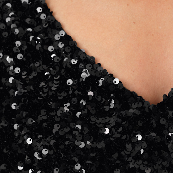 Damen Paillettenkleid in Wickel-Optik