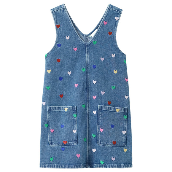 Mädchen Jeanskleid mit Stickerei