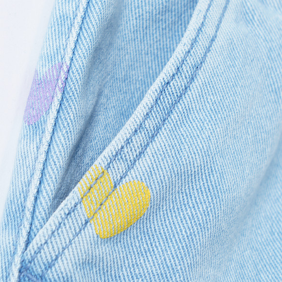 Mädchen Jeansrock mit bunten Herzen