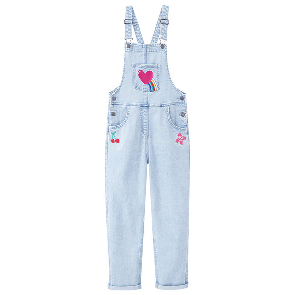Mädchen Latzhose mit bunten Stickereien