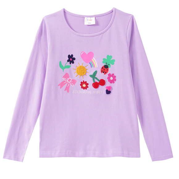 Mädchen Langarmshirt mit Applikationen