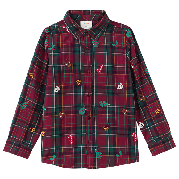 Jungen Weihnachtshemd mit Stickerei