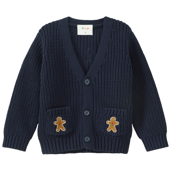 Baby Weihnachtsstrickjacke mit Stickerei