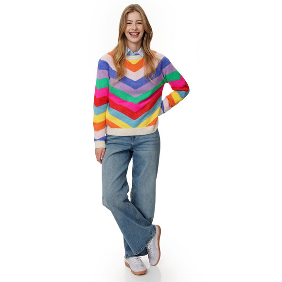 Damen Strickpullover mit Streifen