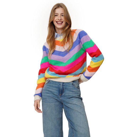 Damen Strickpullover mit Streifen