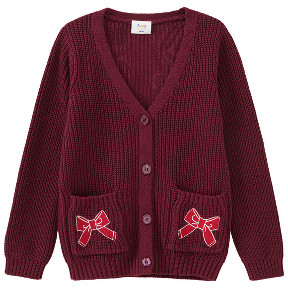 Mädchen Weihnachtsstrickjacke mit Stickerei