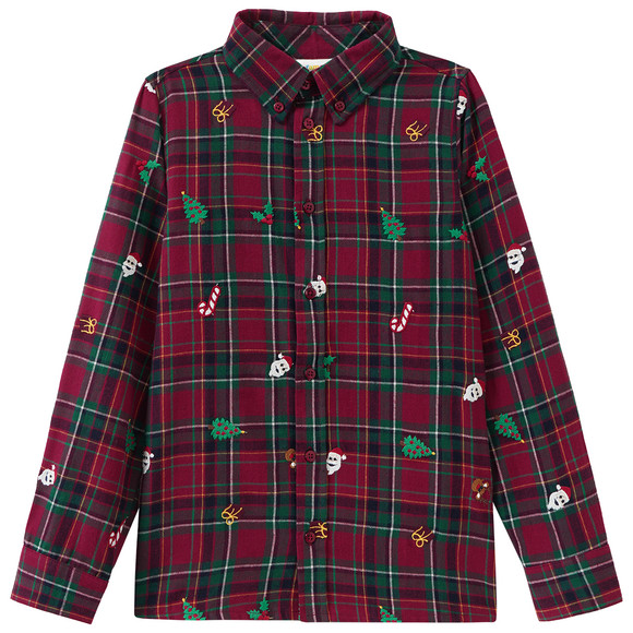 Jungen Weihnachtshemd mit Stickerei