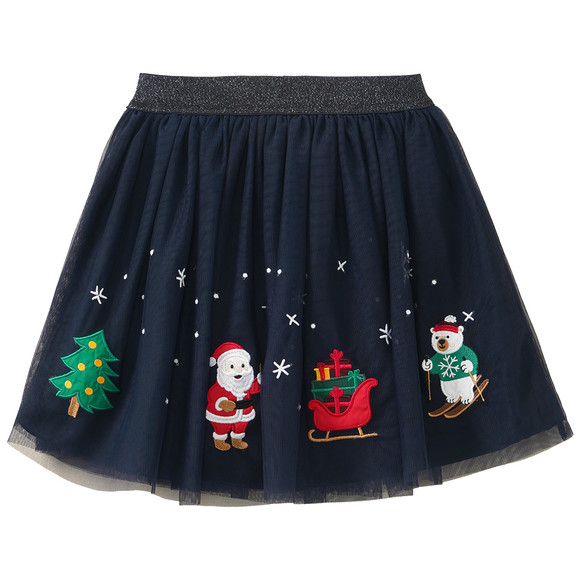 Mädchen Weihnachtsrock mit Applikationen