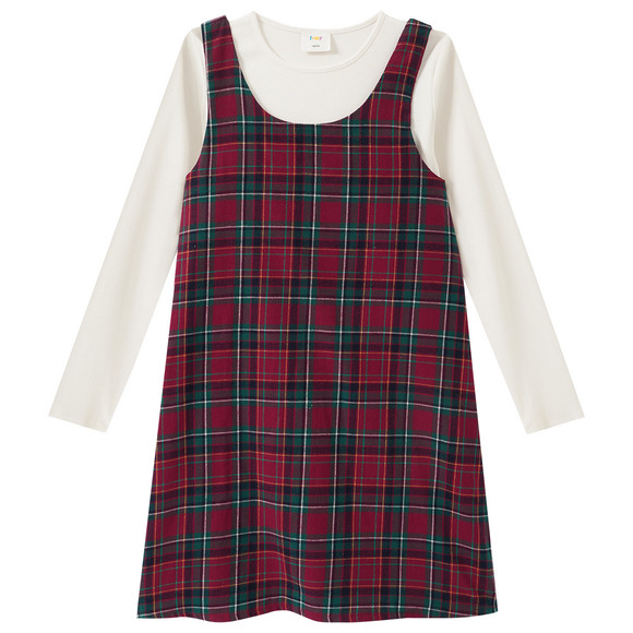 Mädchen Weihnachtsset mit Kleid und Shirt