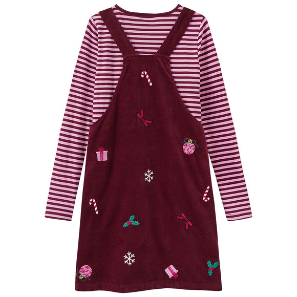 Mädchen Weihnachtsset mit Kleid und Shirt