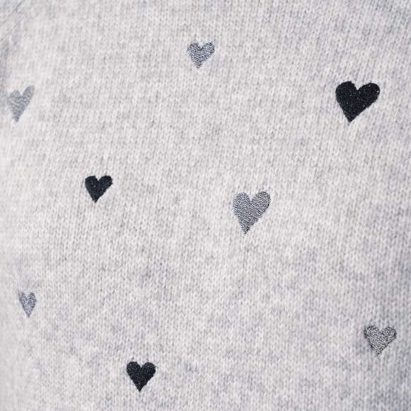 Damen Strickkleid mit Herz-Stickerei