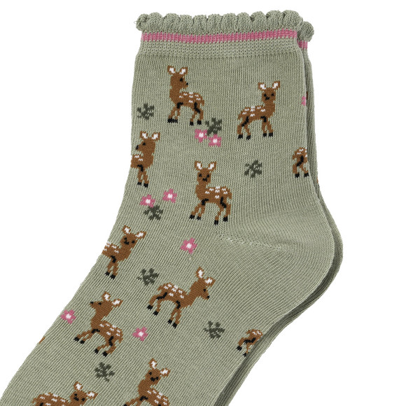 1 Paar Damen Socken mit Reh-Motiven