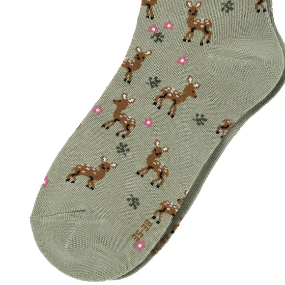 1 Paar Damen Socken mit Reh-Motiven