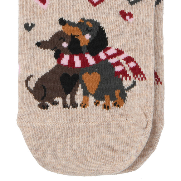 1 Paar Damen Socken mit Dackel-Motiv