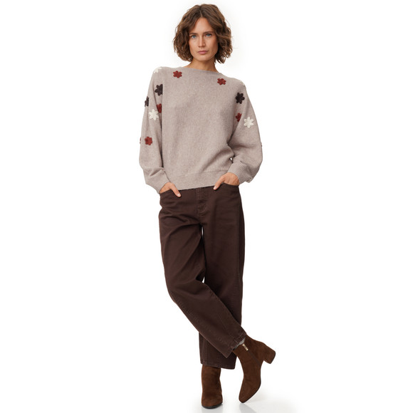 Damen Strickpullover mit Applikationen