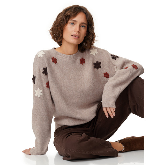 Damen Strickpullover mit Applikationen