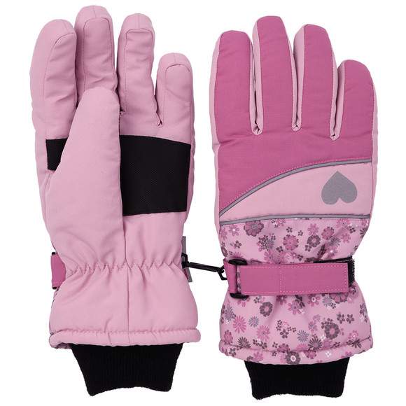 Mädchen Handschuhe mit Blumen-Motiven