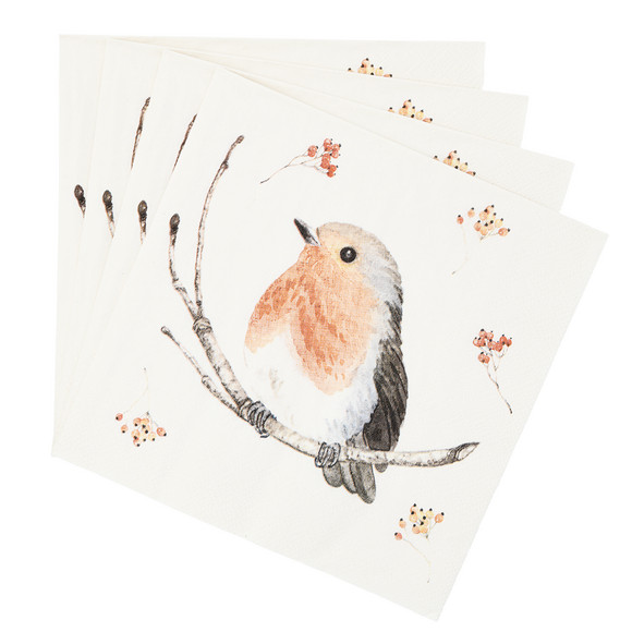 20 Servietten mit Vogel-Motiven