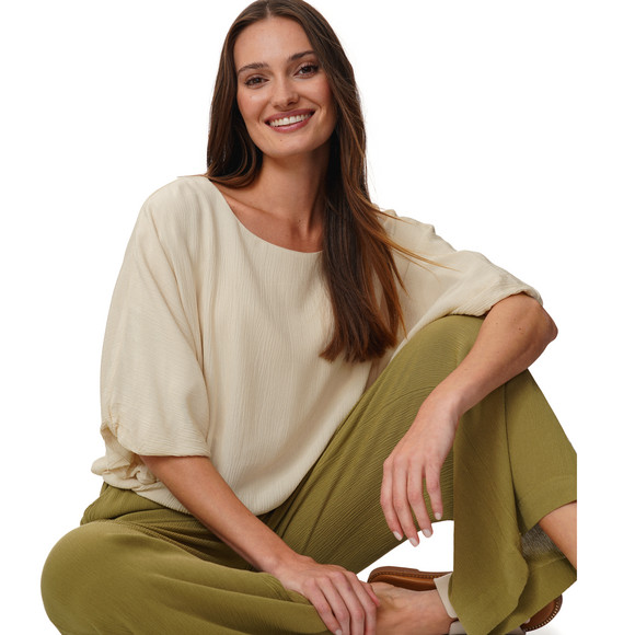 Damen Bluse in Crinkle-Optik